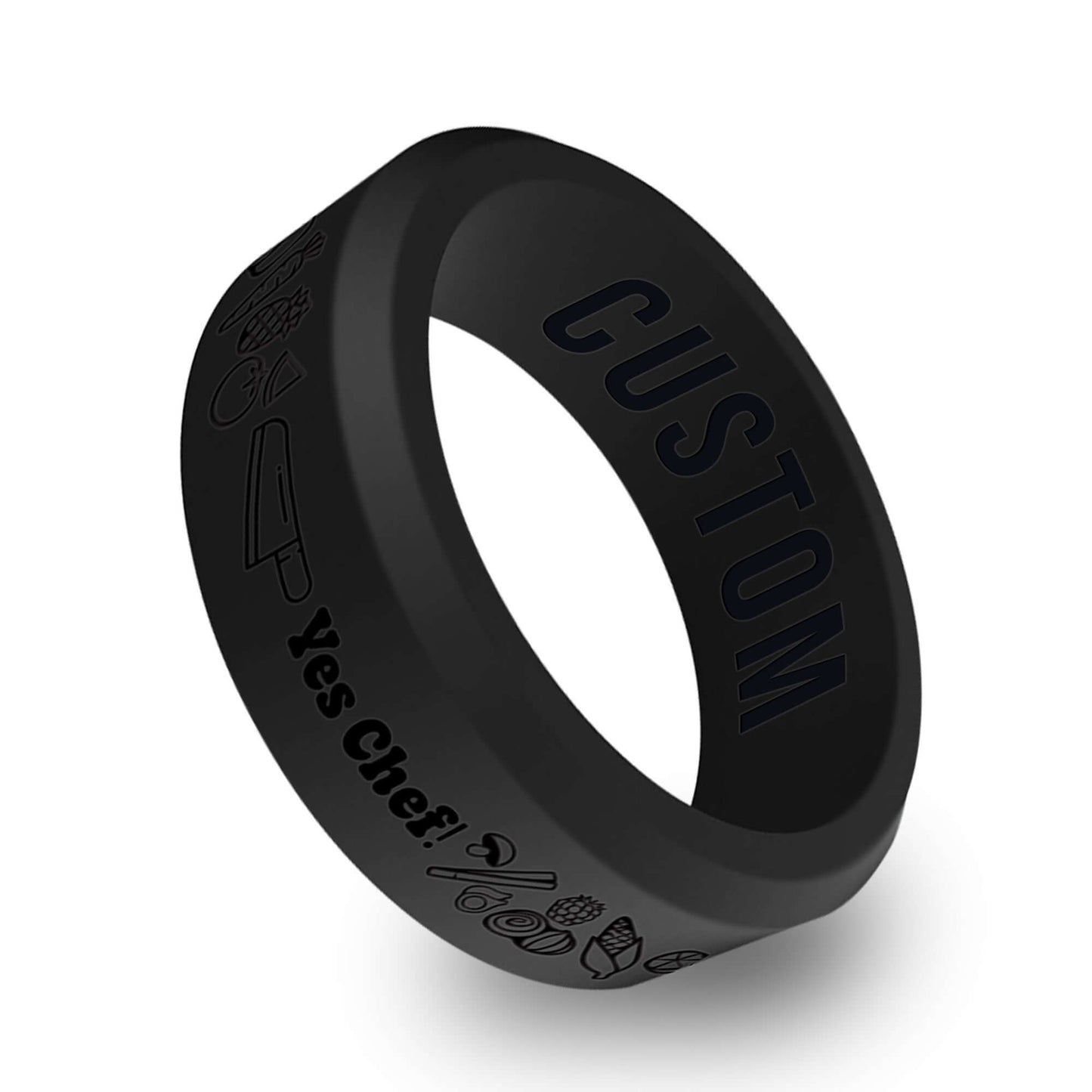 Yes Chef Personalized Silicone Beveled Ring