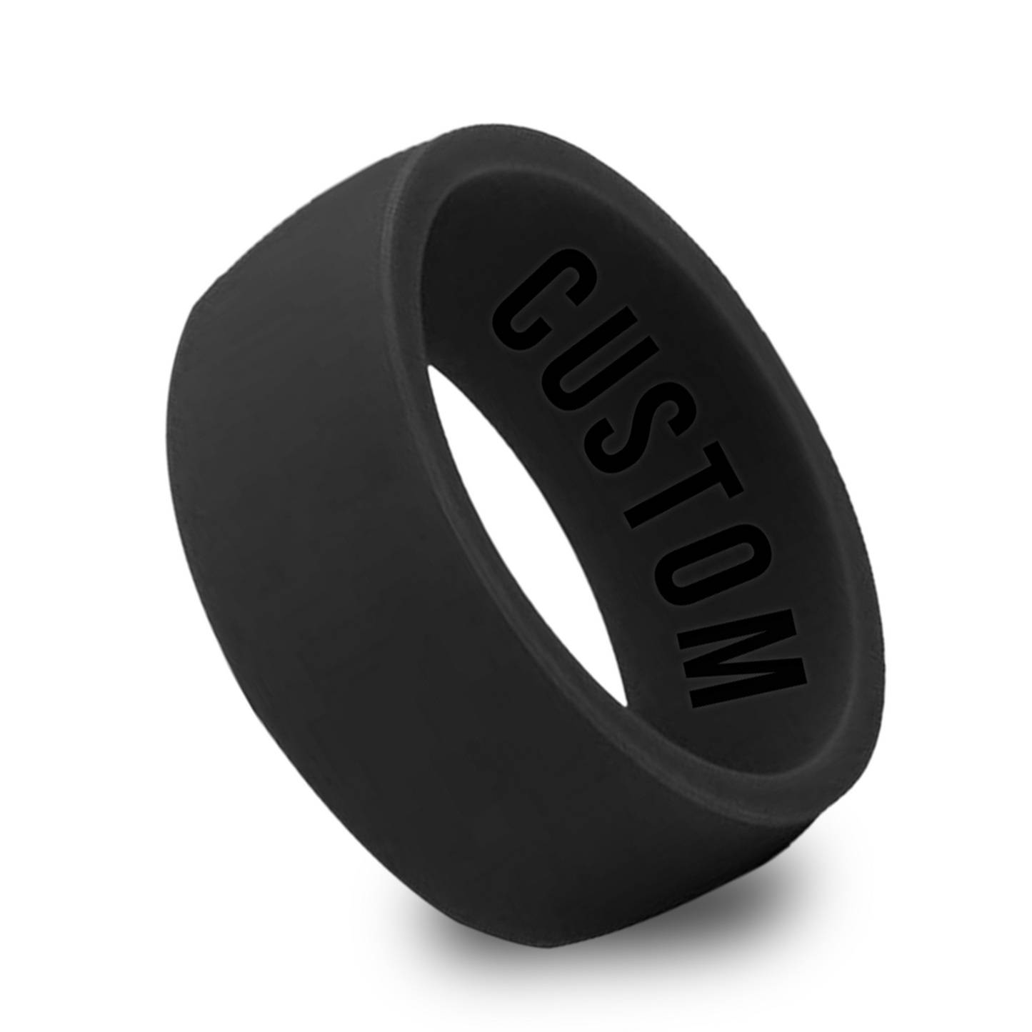 Personalized Broad Silicone Chunky Ring