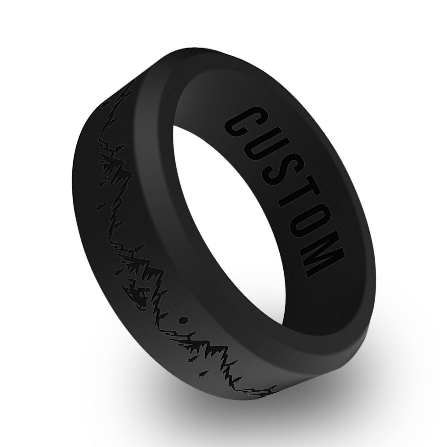 Snowmobile Personalized Silicone Beveled Ring