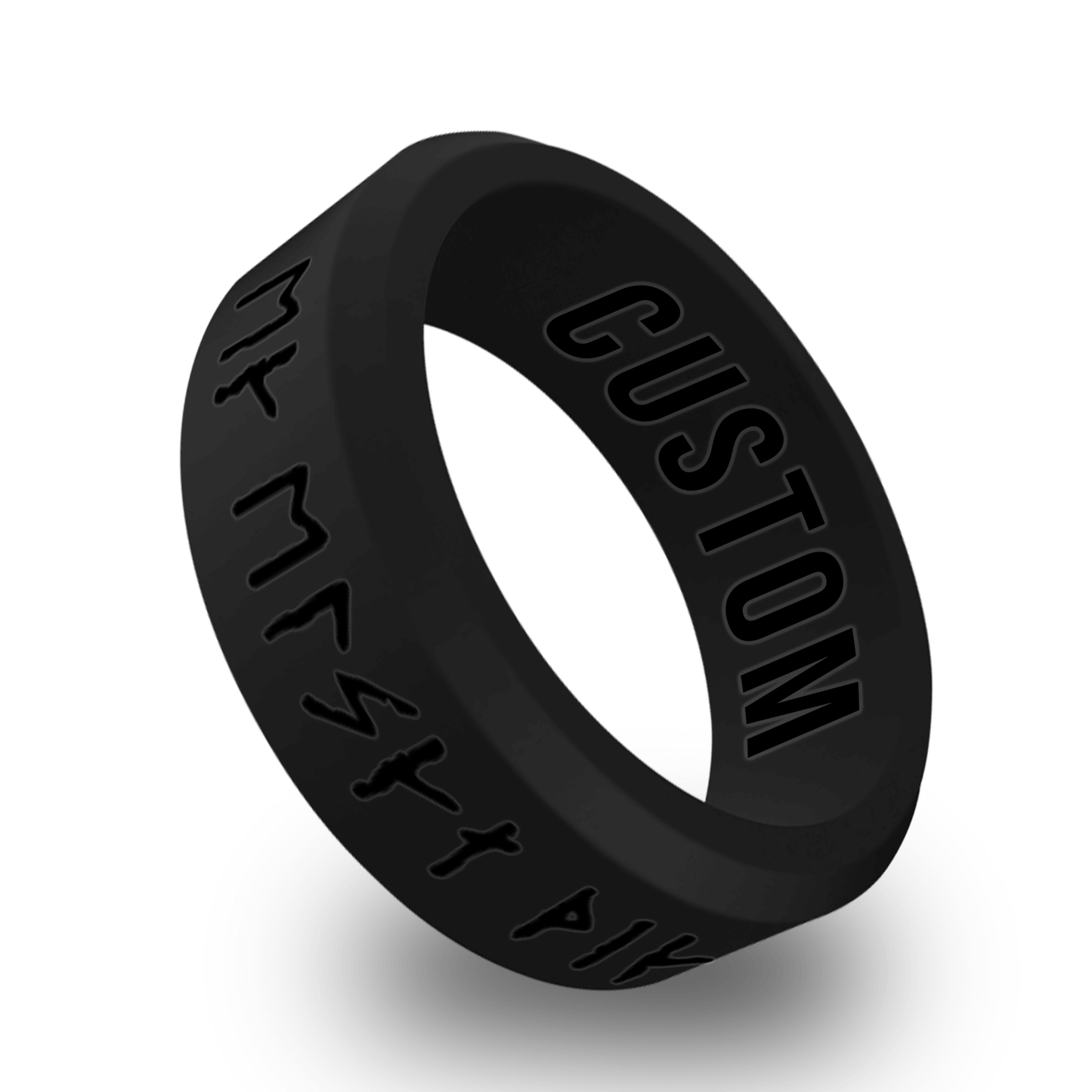 Viking Rune "I Love You" Personalized Silicone Beveled Ring