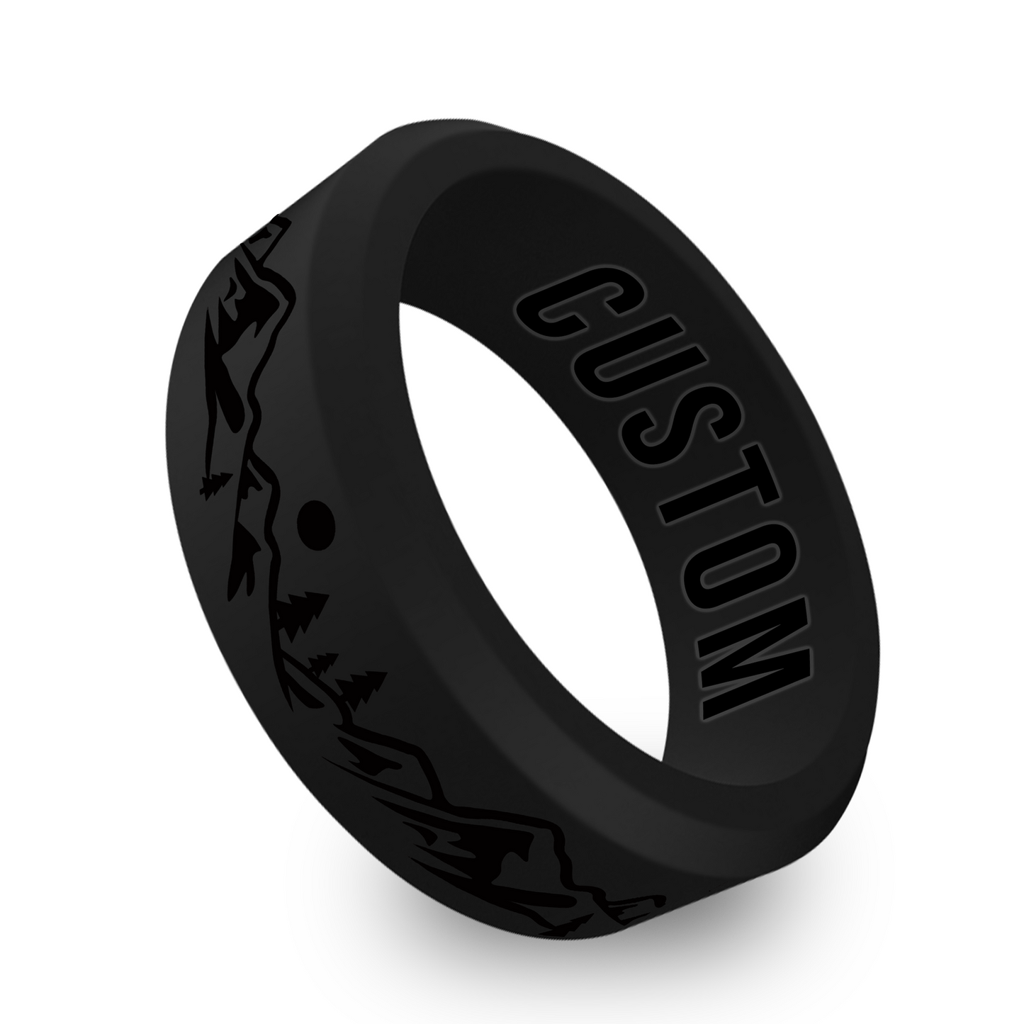 Mountain II Personalized Silicone Beveled Ring