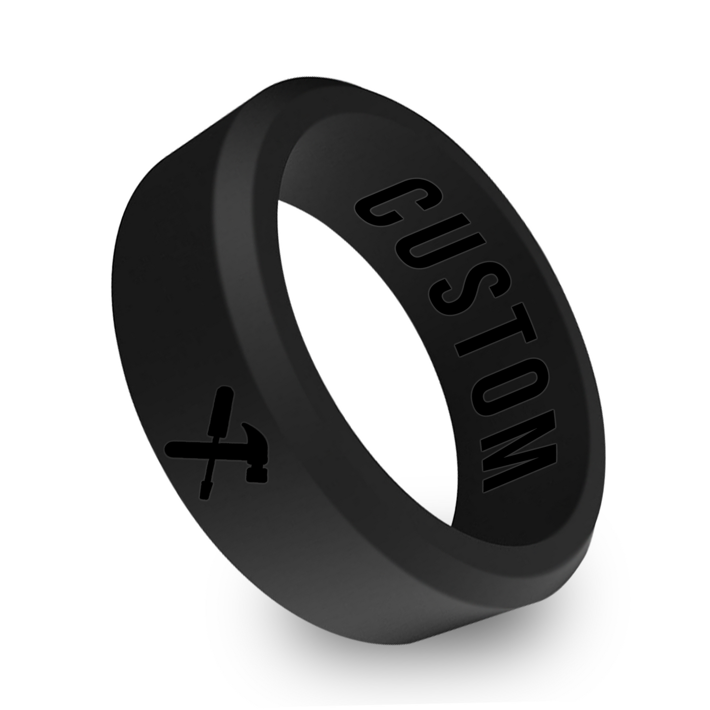Screwdriver & Hammer Ring Personalized Silicone Beveled Ring
