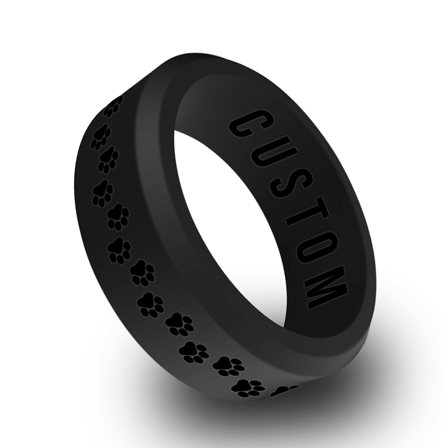 Pawprints Personalized Silicone Beveled Ring
