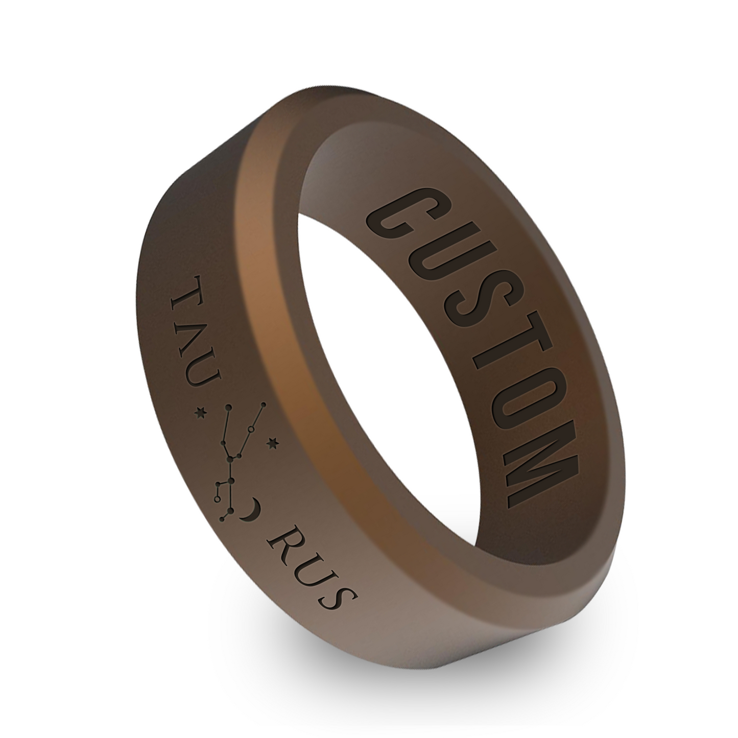 Zodiac Constellation Personalized Silicone Beveled Ring