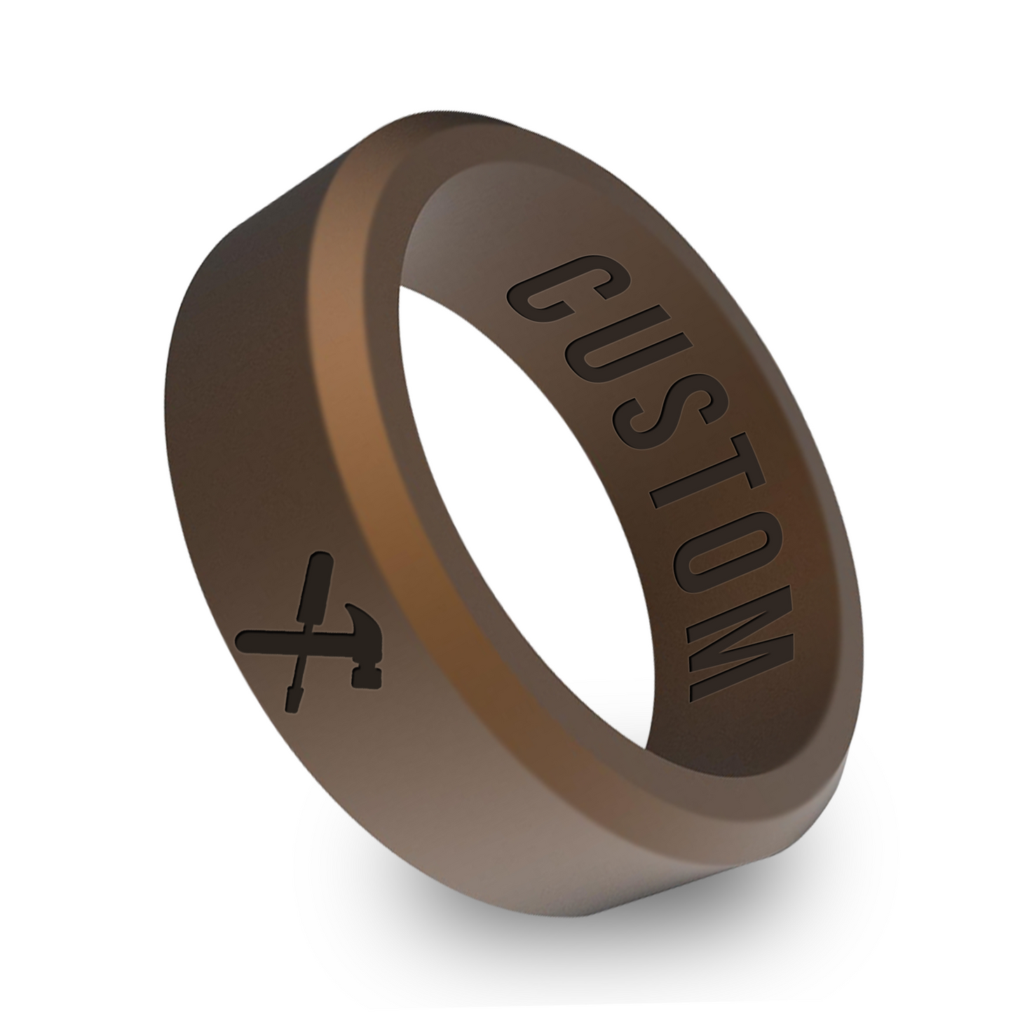 Screwdriver & Hammer Ring Personalized Silicone Beveled Ring