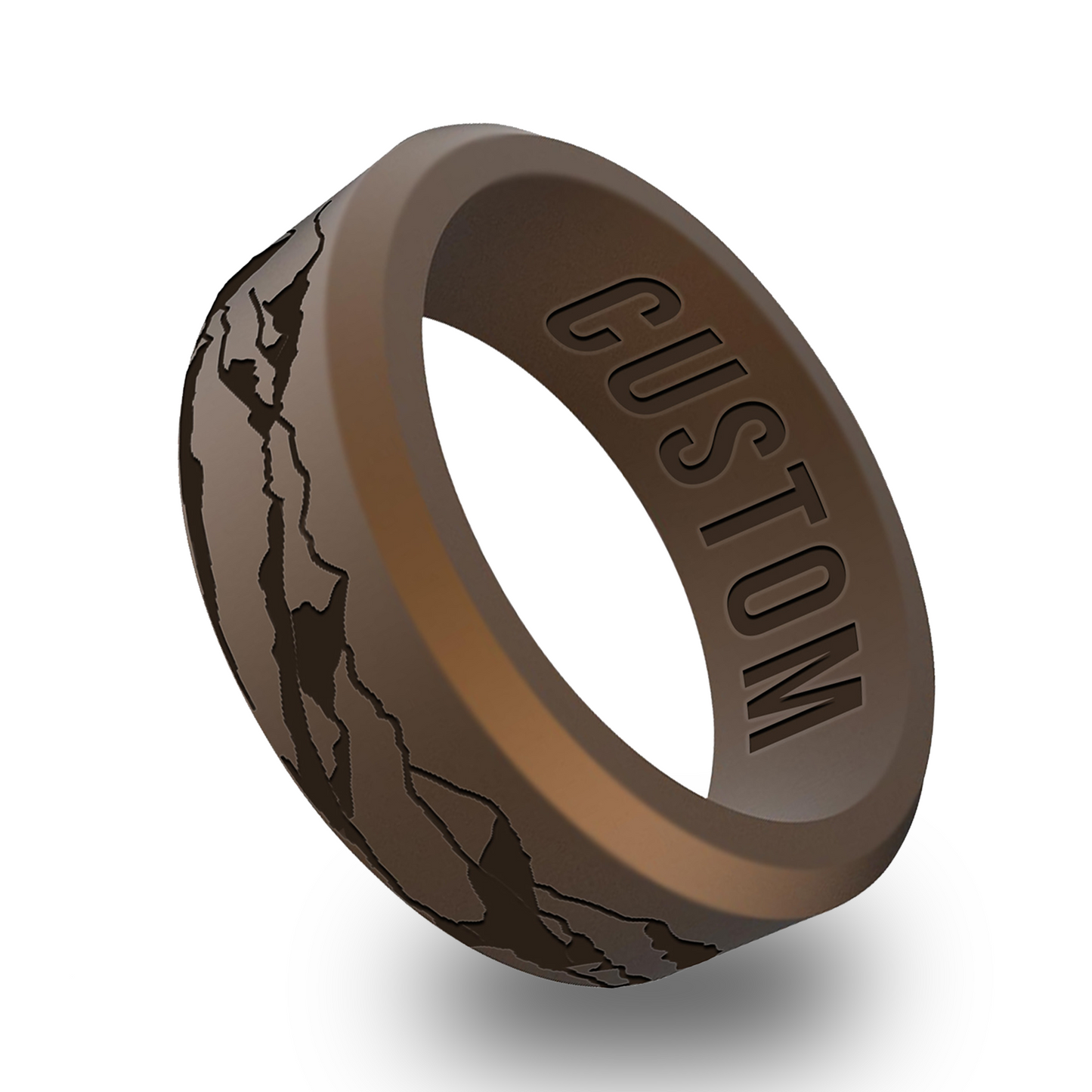Mountain Personalized Silicone Beveled Ring