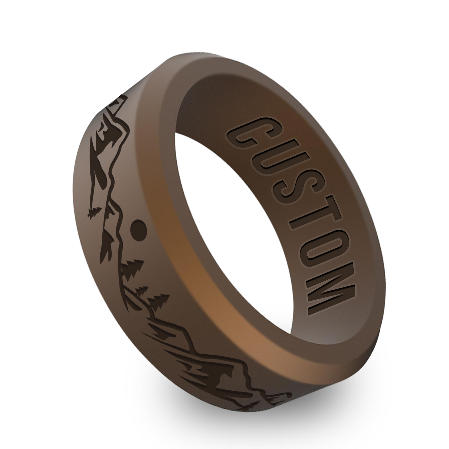 Mountain II Personalized Silicone Beveled Ring