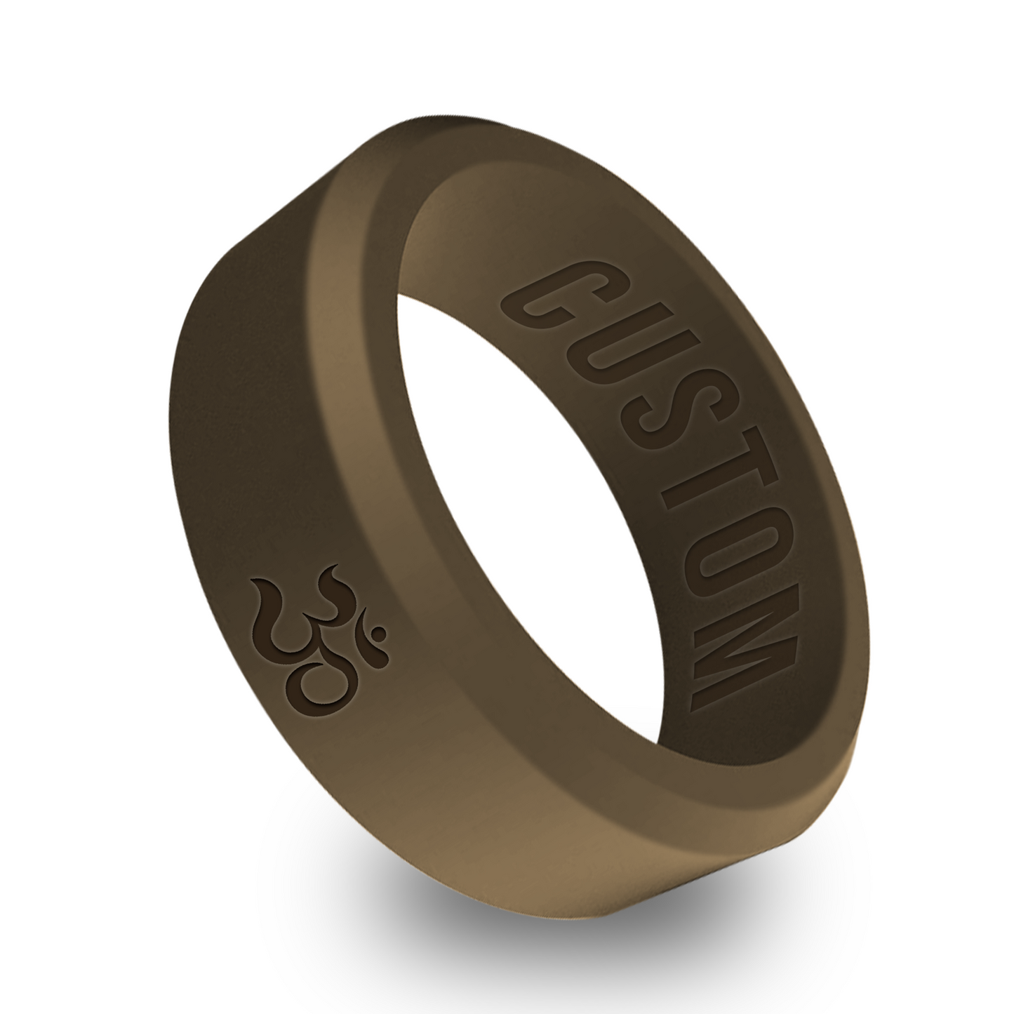 OM Symbol Personalized Silicone Beveled Ring