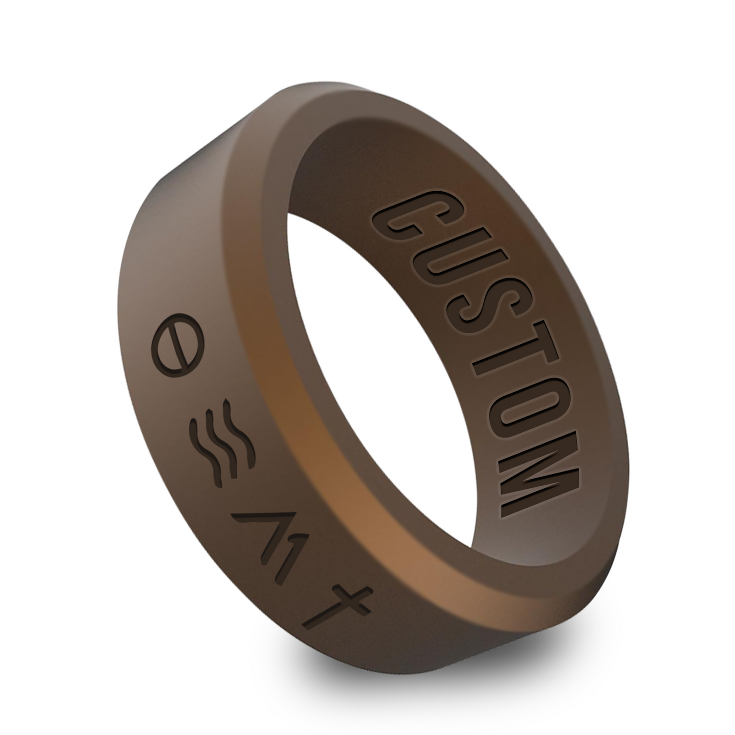 Religious Christian Symbols Personalized Silicone Beveled Ring