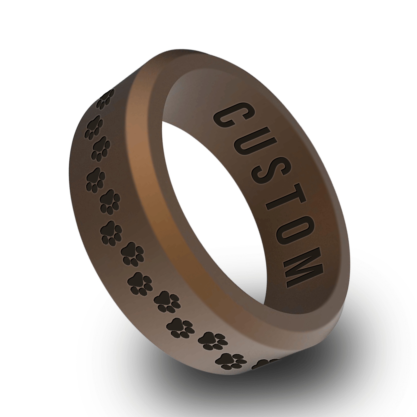 Pawprints Personalized Silicone Beveled Ring