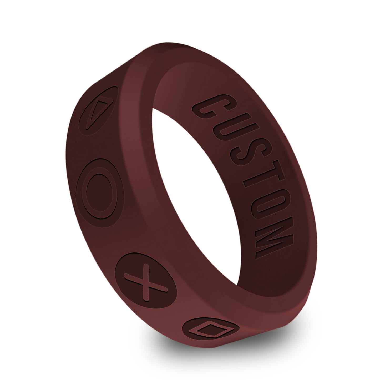 Video Gamer Controller Personalized Silicone Beveled Ring