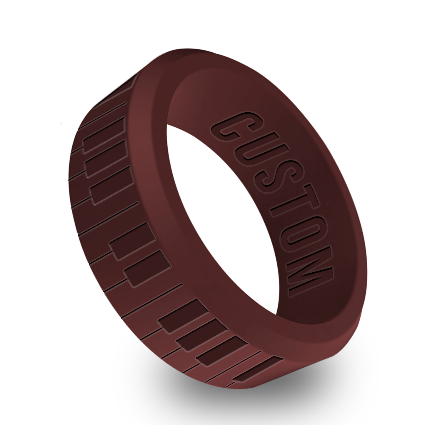 Personalized Piano Keys Beveled Silicone Ring