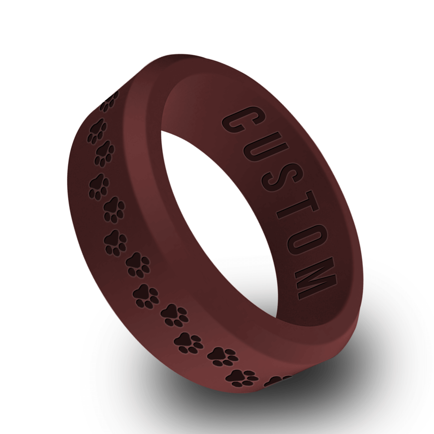 Pawprints Personalized Silicone Beveled Ring
