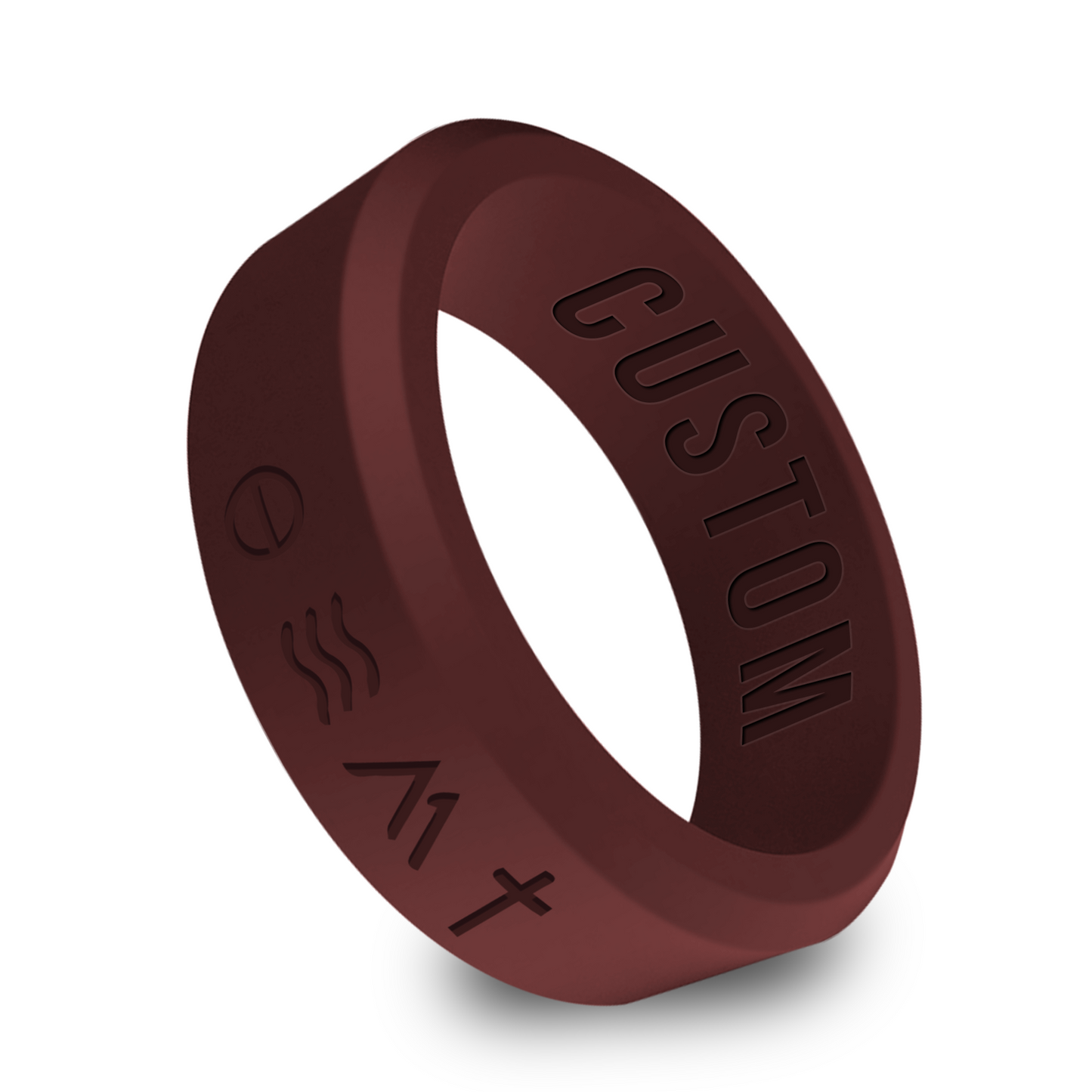 Religious Christian Symbols Personalized Silicone Beveled Ring