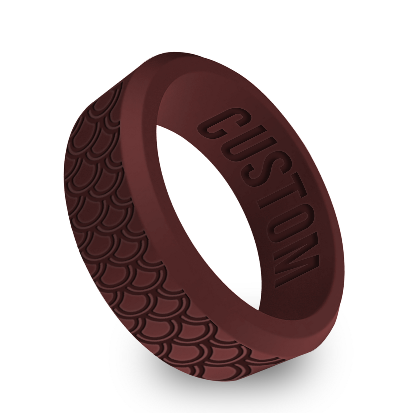 Fish Scale Koi Ring Personalized Silicone Beveled Ring