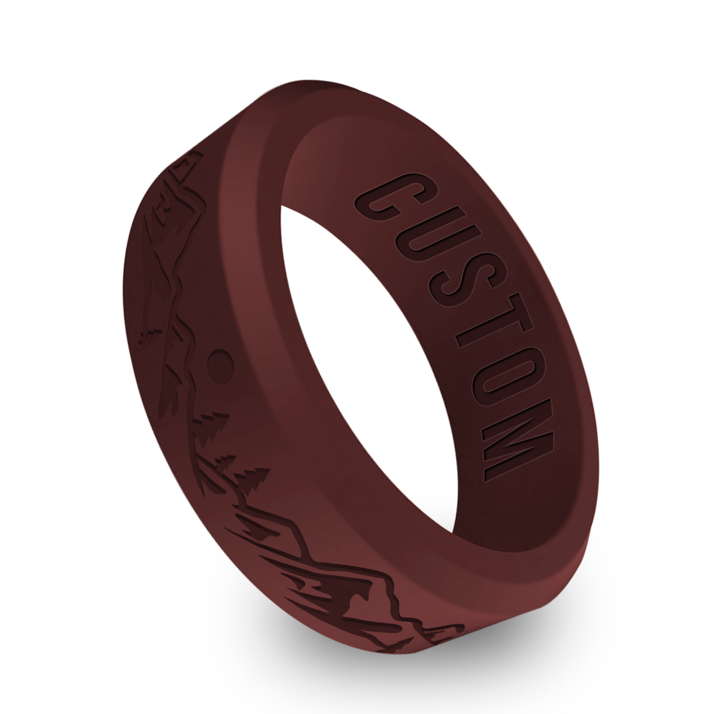 Mountain II Personalized Silicone Beveled Ring