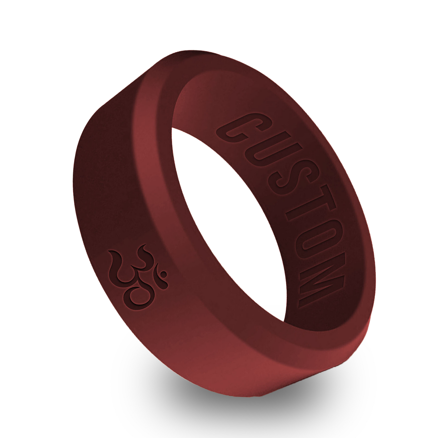 OM Symbol Personalized Silicone Beveled Ring