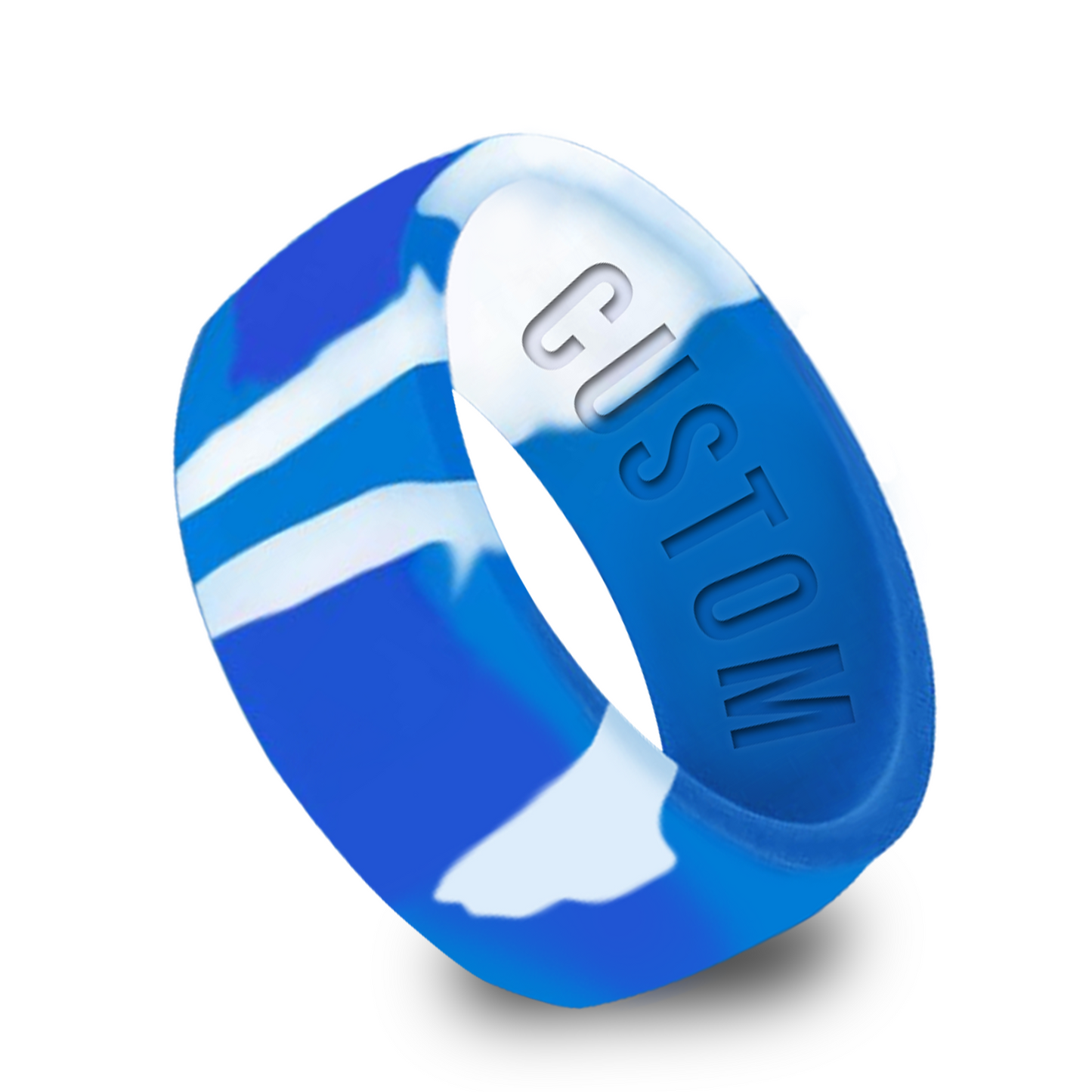Personalized Broad Silicone Chunky Ring