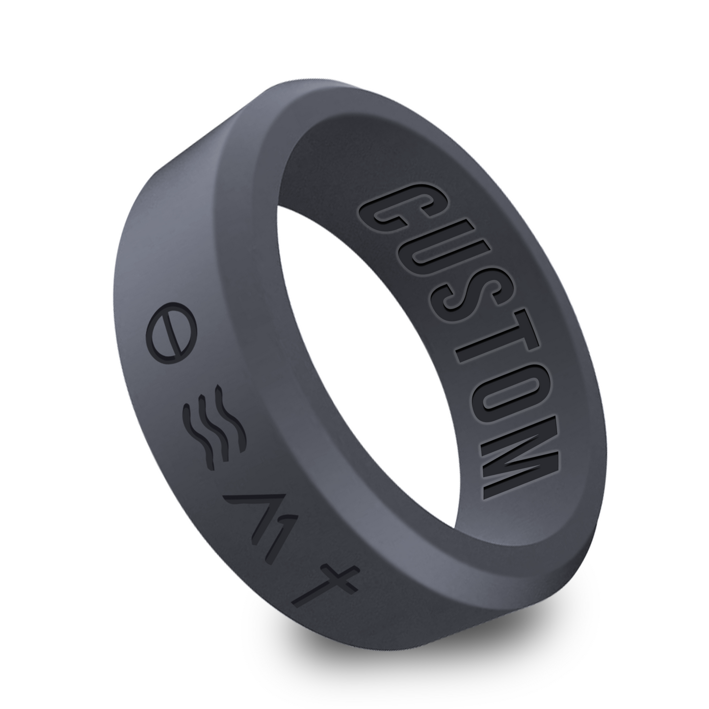 Religious Christian Symbols Personalized Silicone Beveled Ring