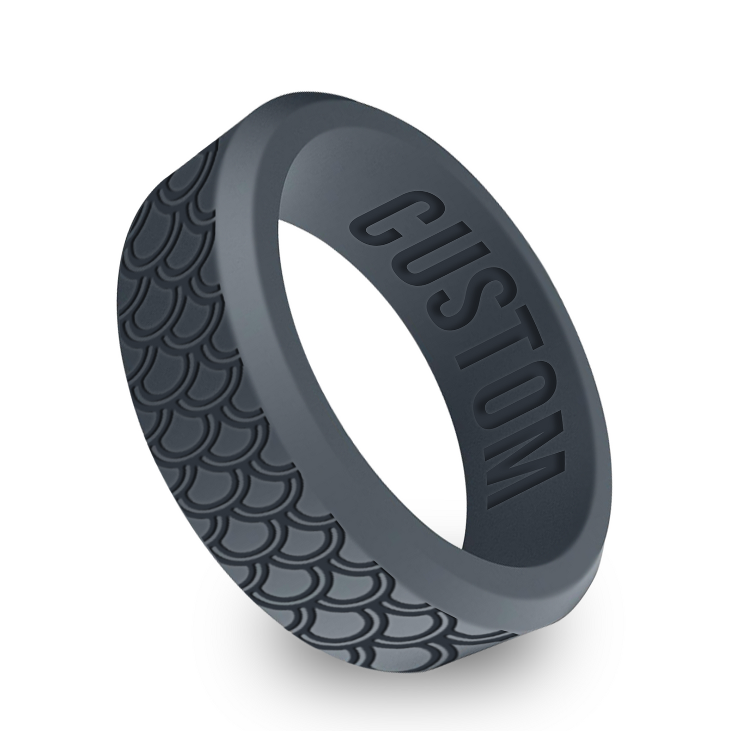 Fish Scale Koi Ring Personalized Silicone Beveled Ring