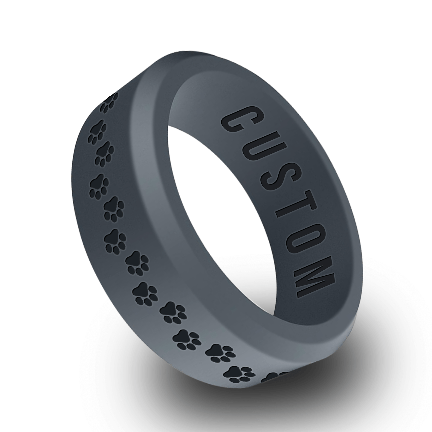 Pawprints Personalized Silicone Beveled Ring