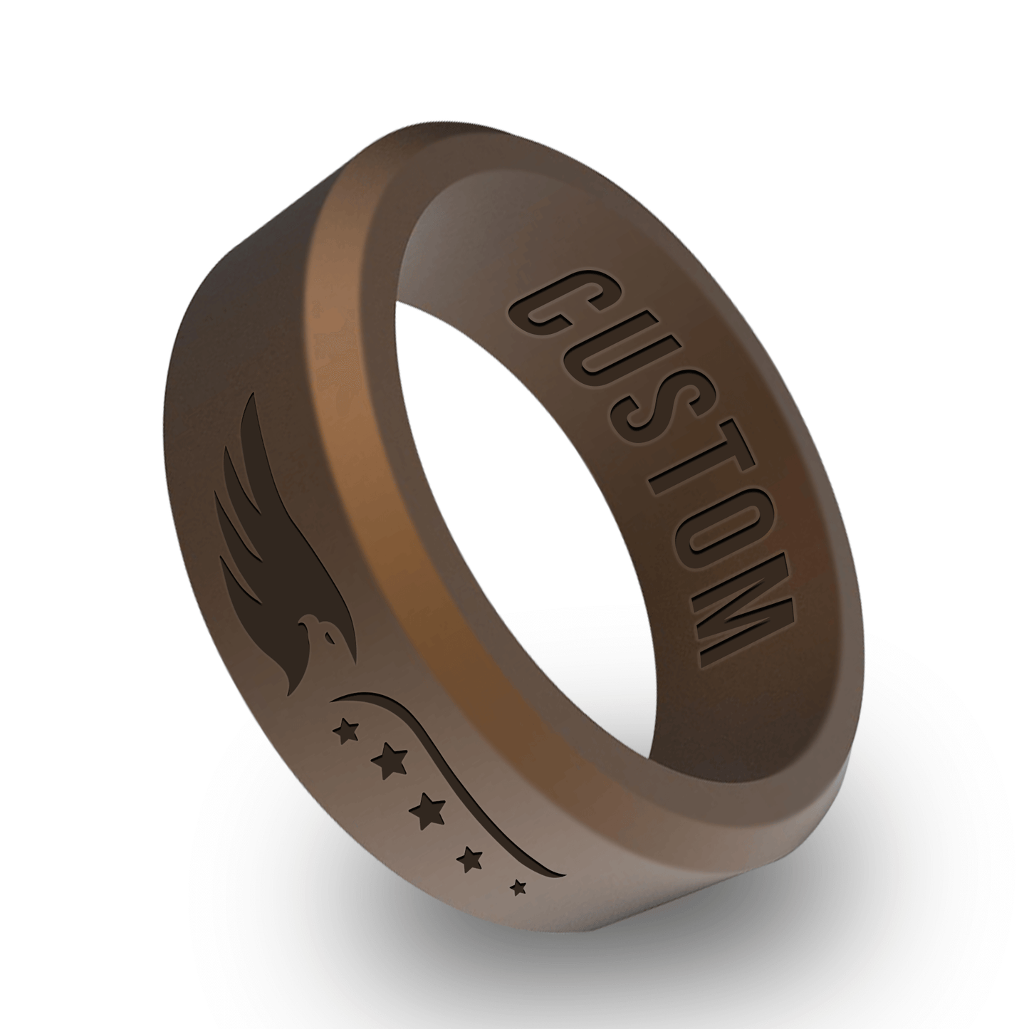 American Flag 1 Personalized Silicone Beveled Ring