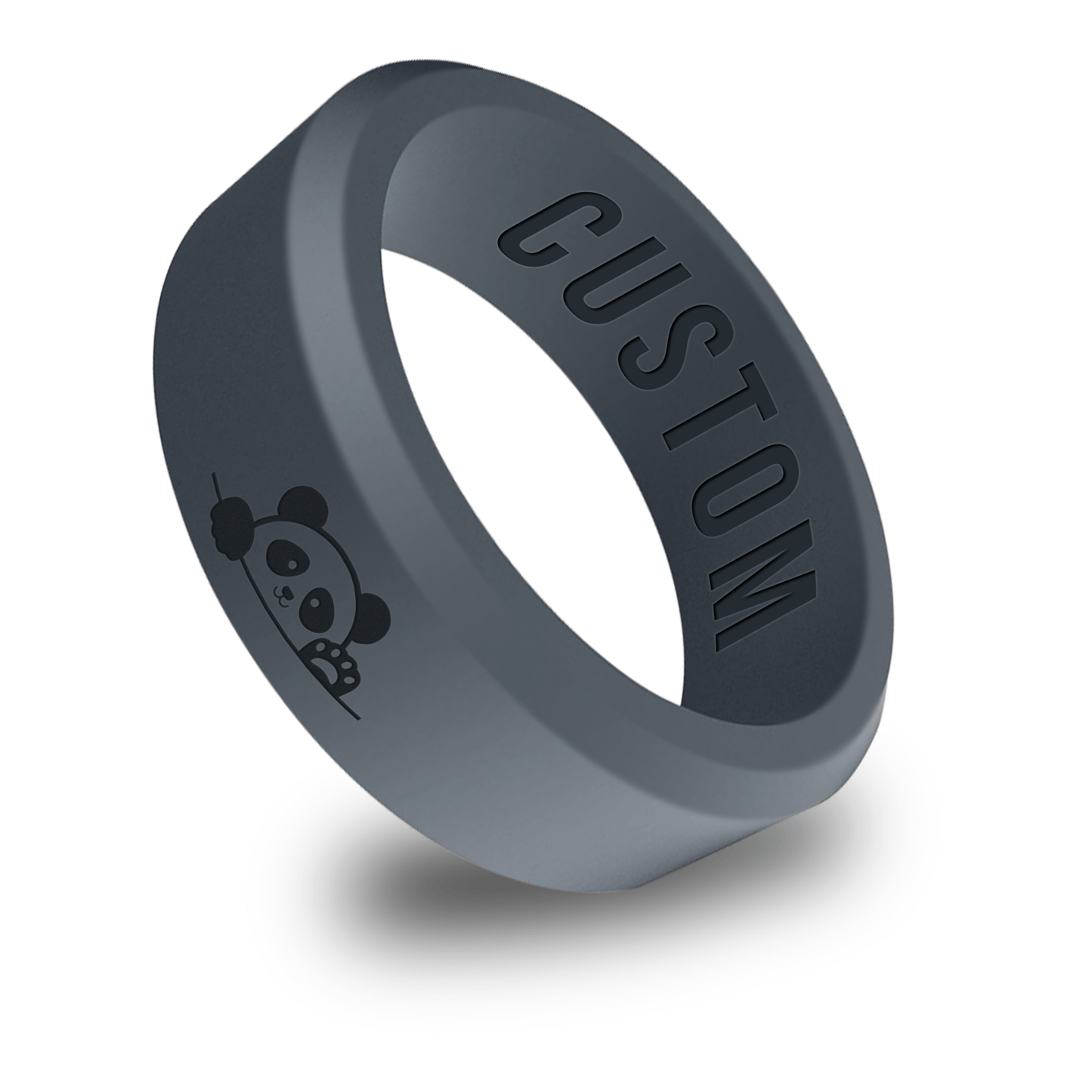 Cute Panda Animal Personalized Silicone Beveled Ring