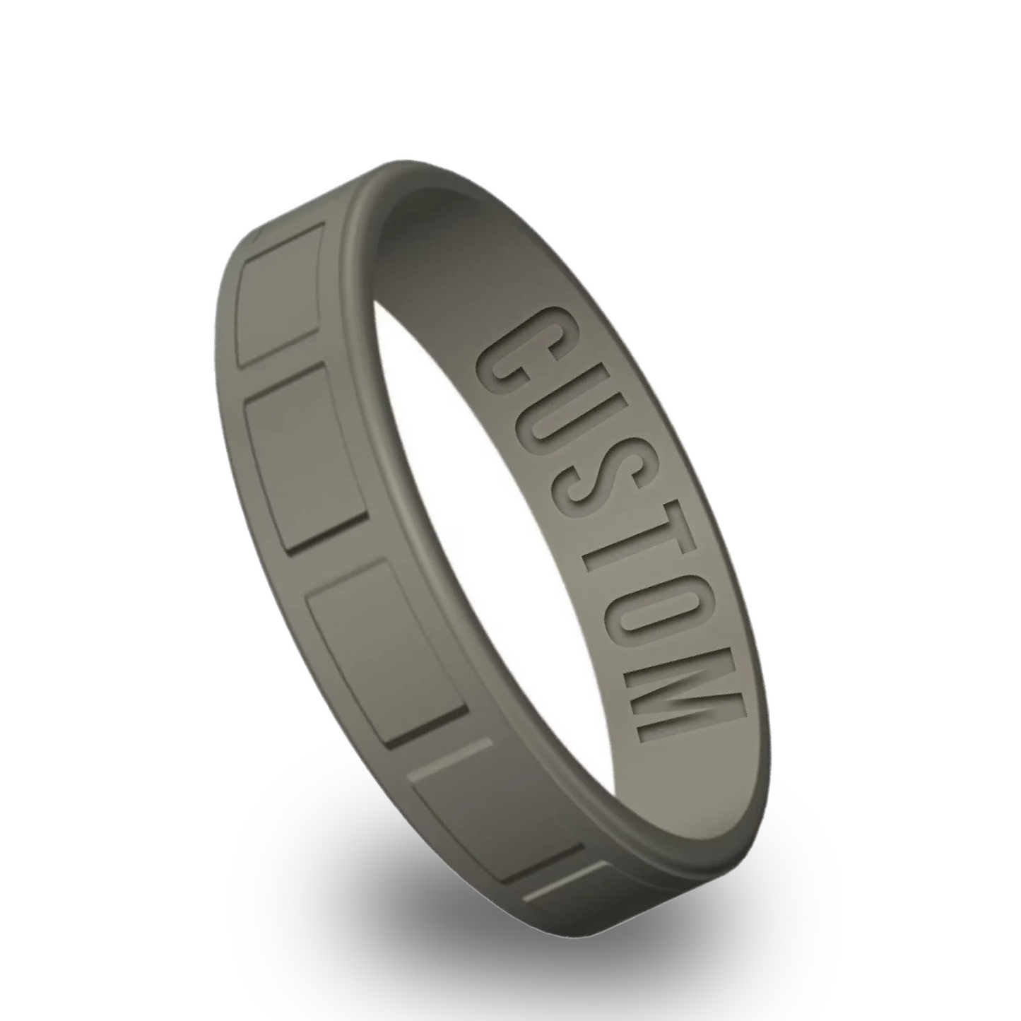 Personalized Square Silicone Engraved Ring