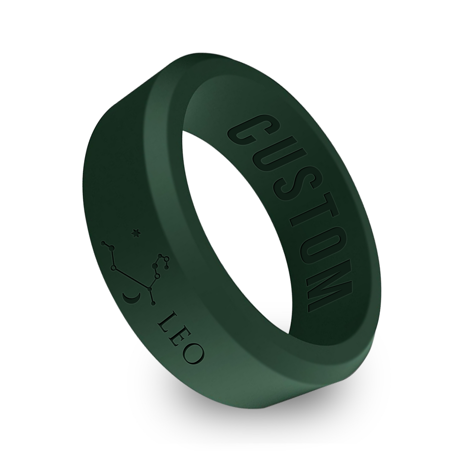 Zodiac Constellation Personalized Silicone Beveled Ring