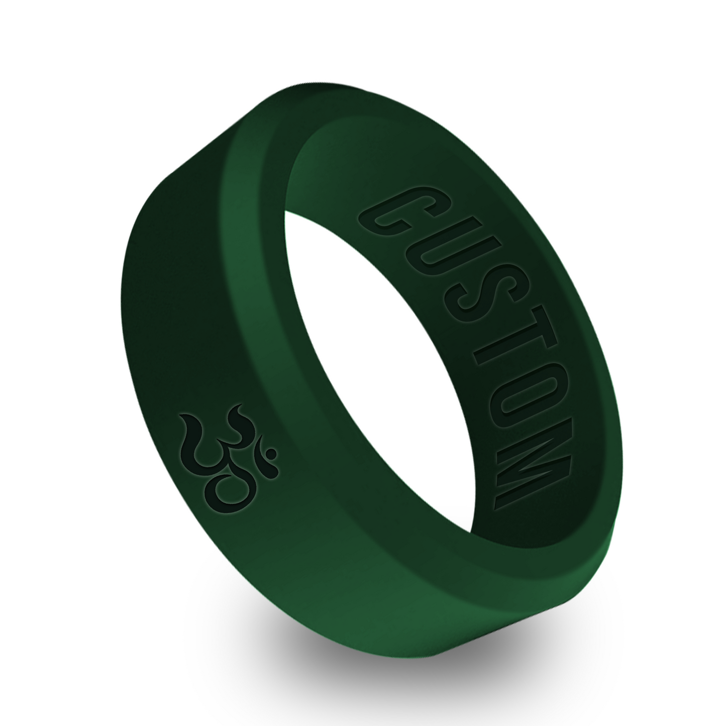 OM Symbol Personalized Silicone Beveled Ring