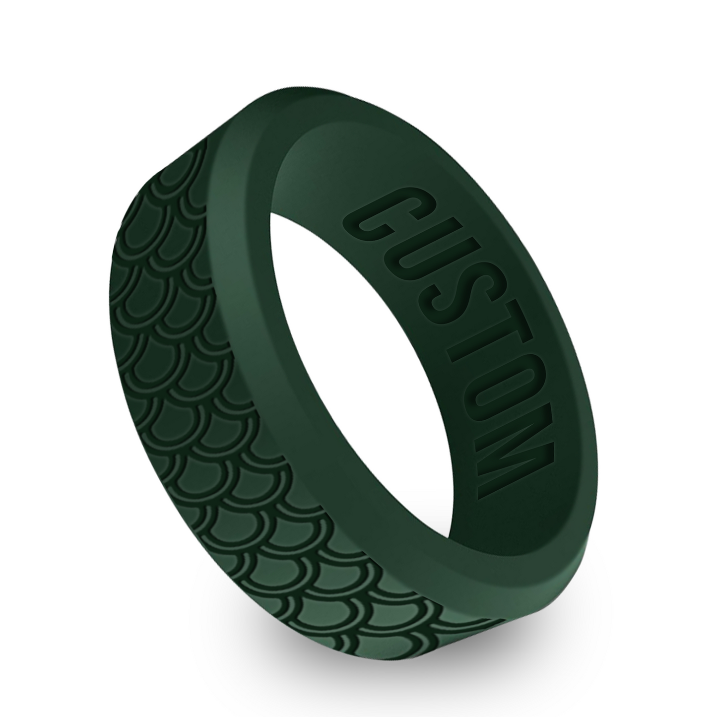 Fish Scale Koi Ring Personalized Silicone Beveled Ring