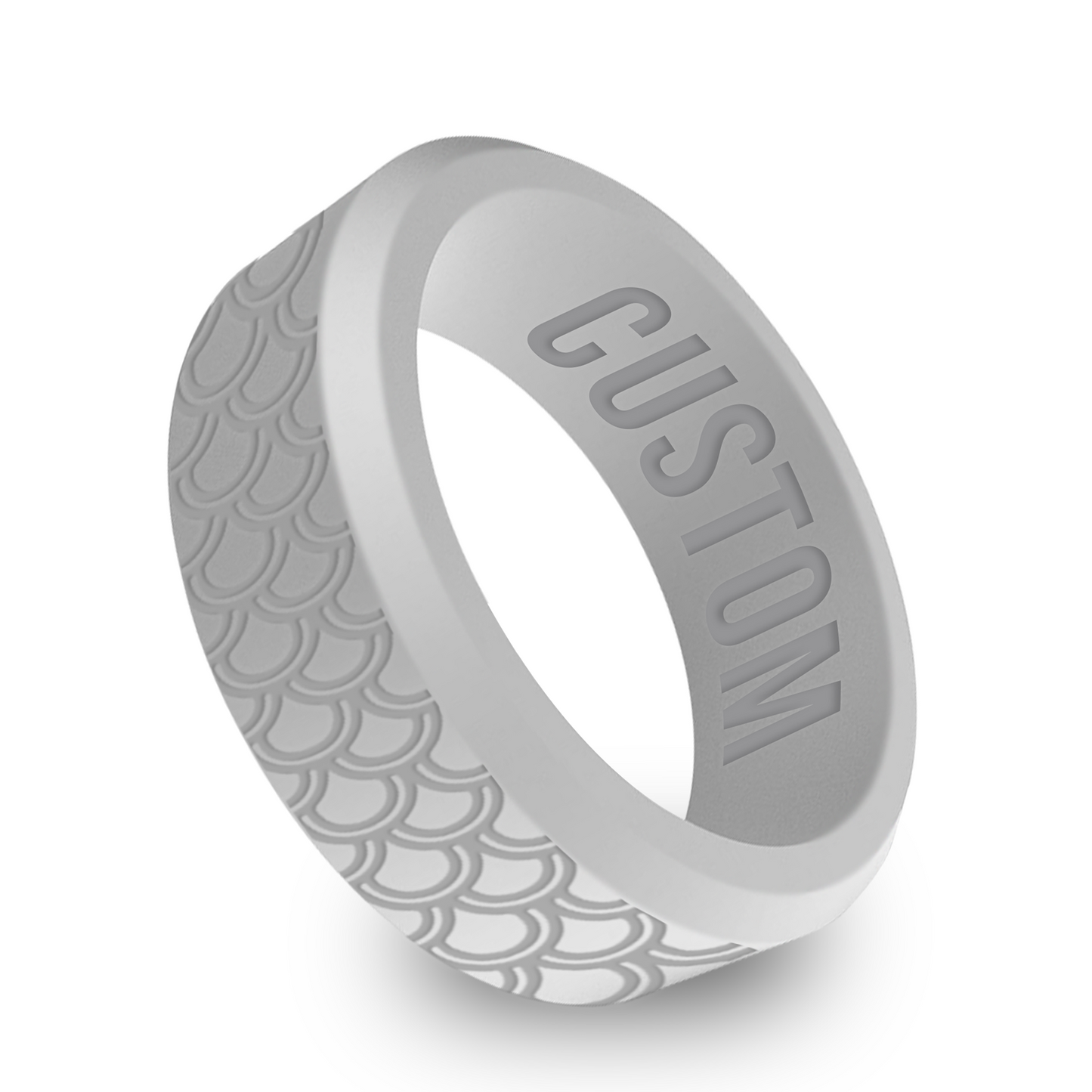 Fish Scale Koi Ring Personalized Silicone Beveled Ring