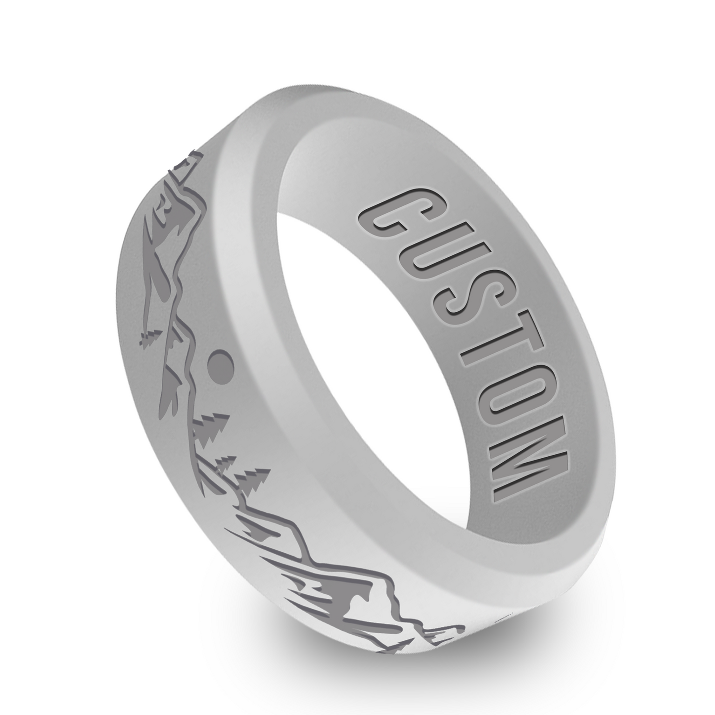 Mountain II Personalized Silicone Beveled Ring