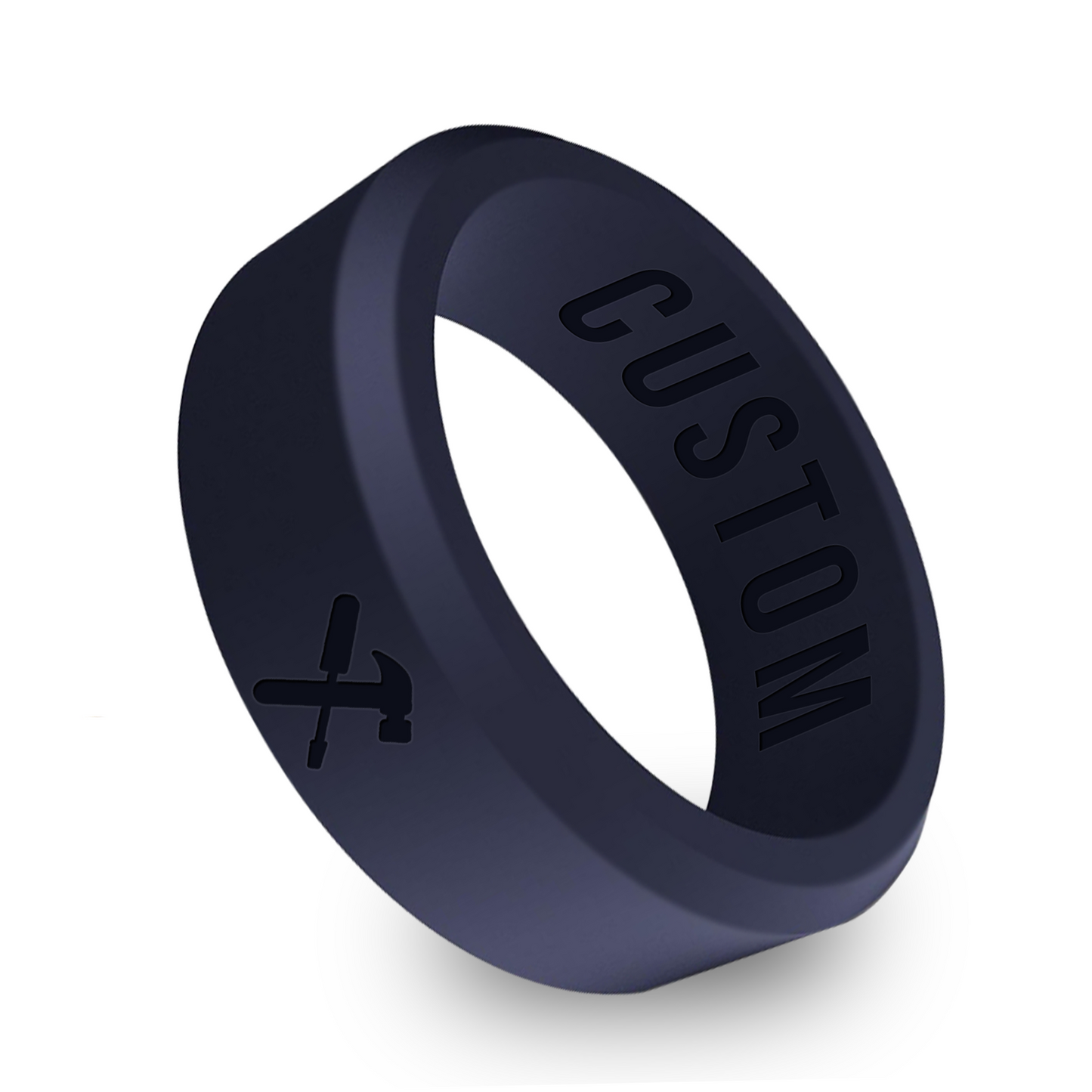 Screwdriver & Hammer Ring Personalized Silicone Beveled Ring