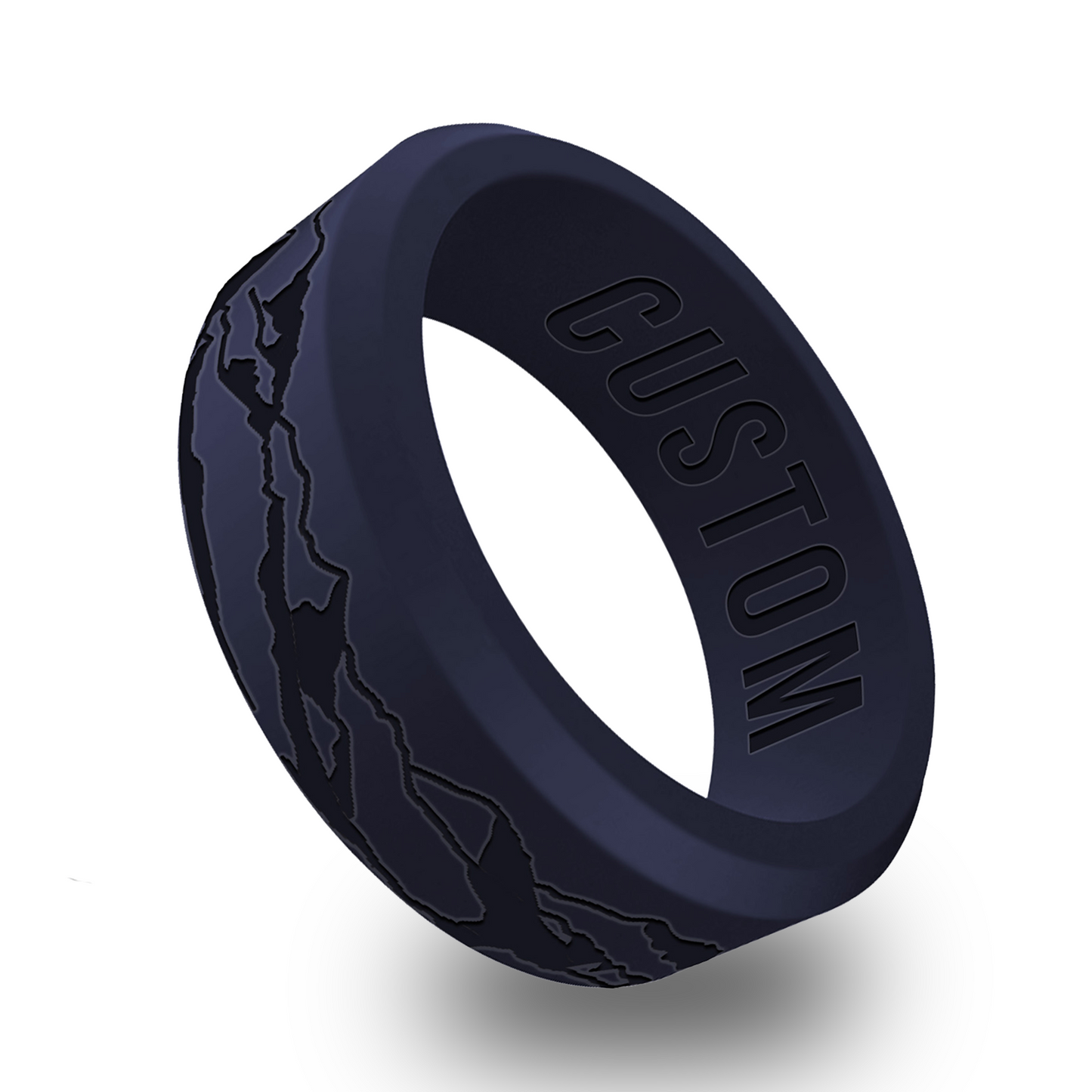Mountain Personalized Silicone Beveled Ring
