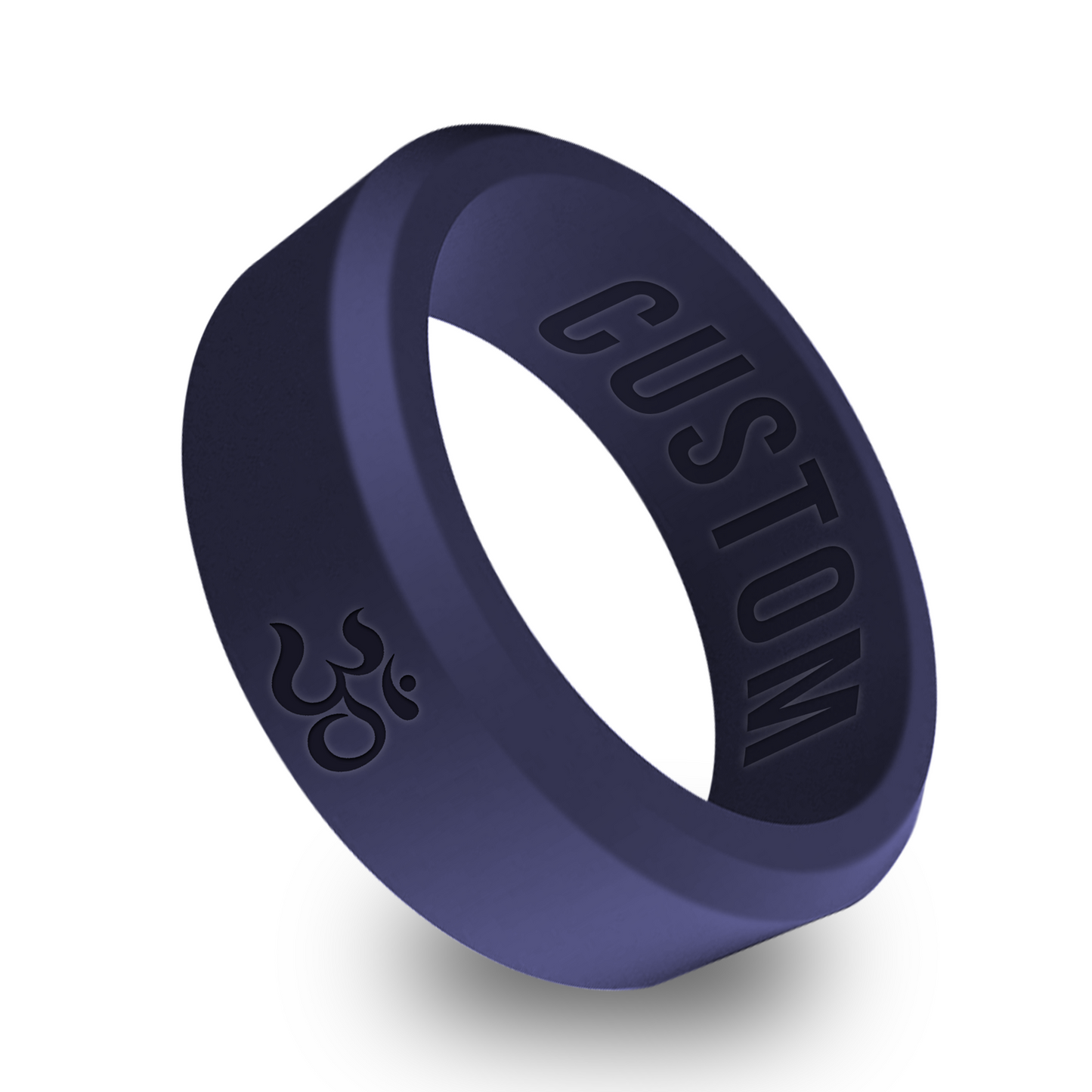 OM Symbol Personalized Silicone Beveled Ring