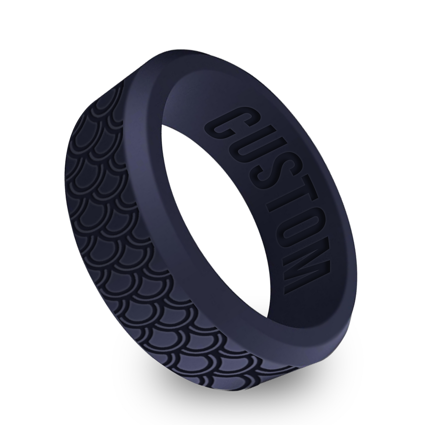 Fish Scale Koi Ring Personalized Silicone Beveled Ring