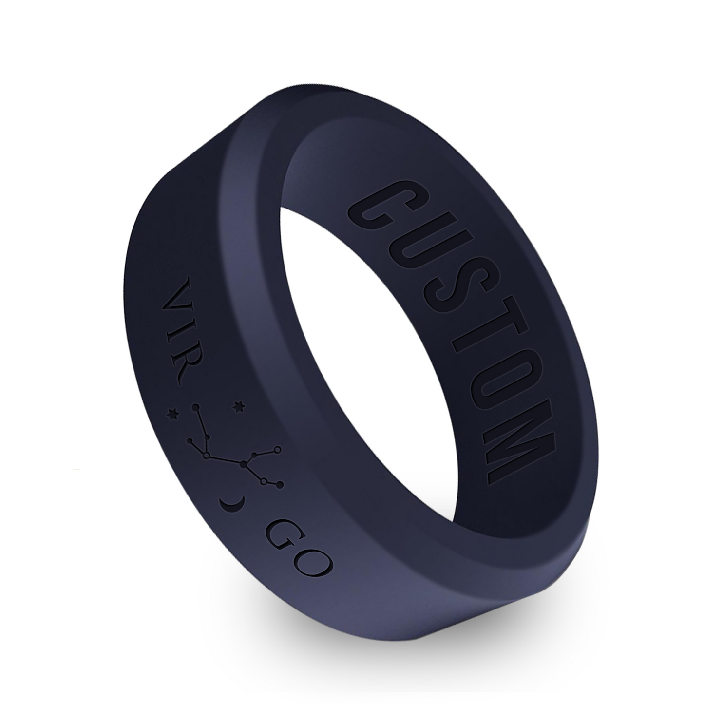 Zodiac Constellation Personalized Silicone Beveled Ring