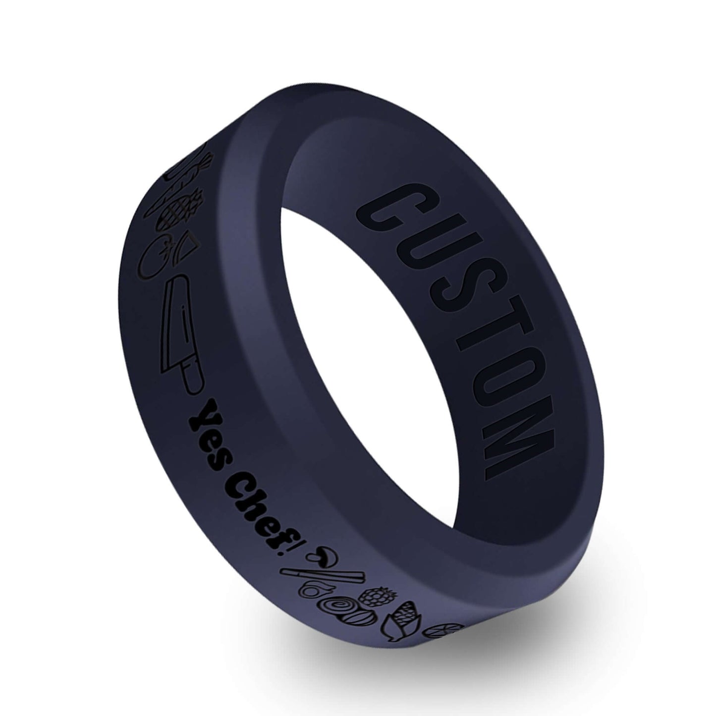 Yes Chef Personalized Silicone Beveled Ring