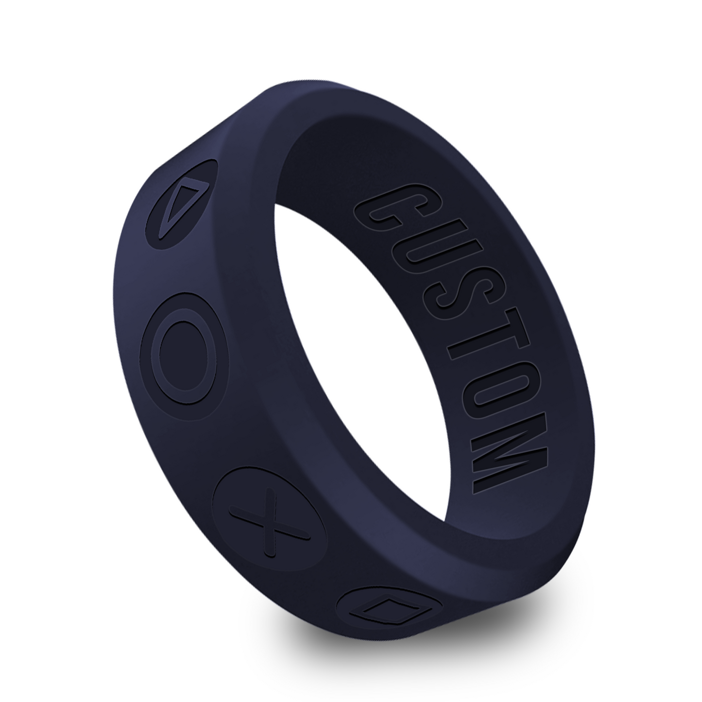 Video Gamer Controller Personalized Silicone Beveled Ring