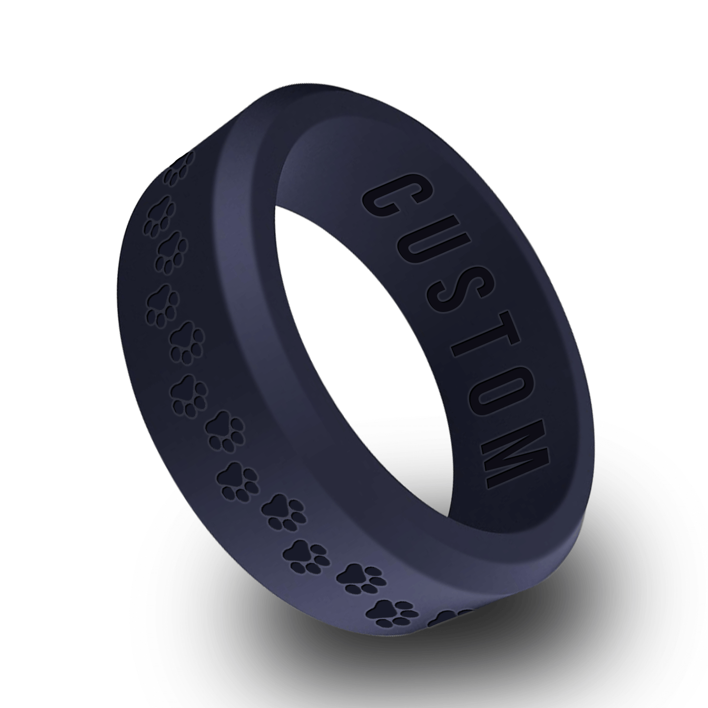 Pawprints Personalized Silicone Beveled Ring