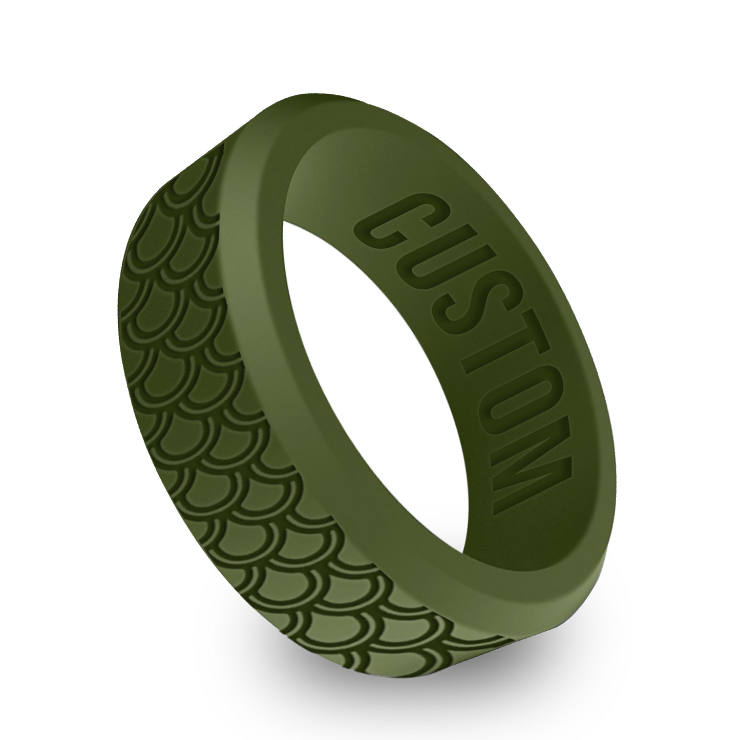 Fish Scale Koi Ring Personalized Silicone Beveled Ring