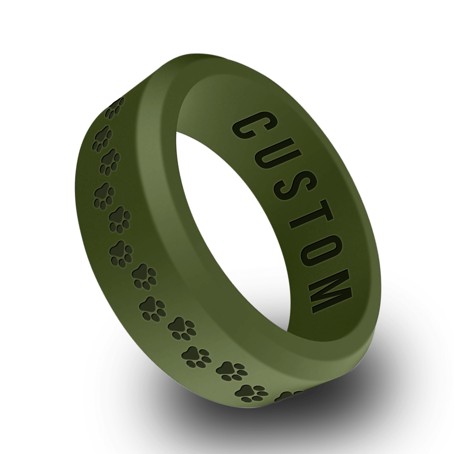 Pawprints Personalized Silicone Beveled Ring
