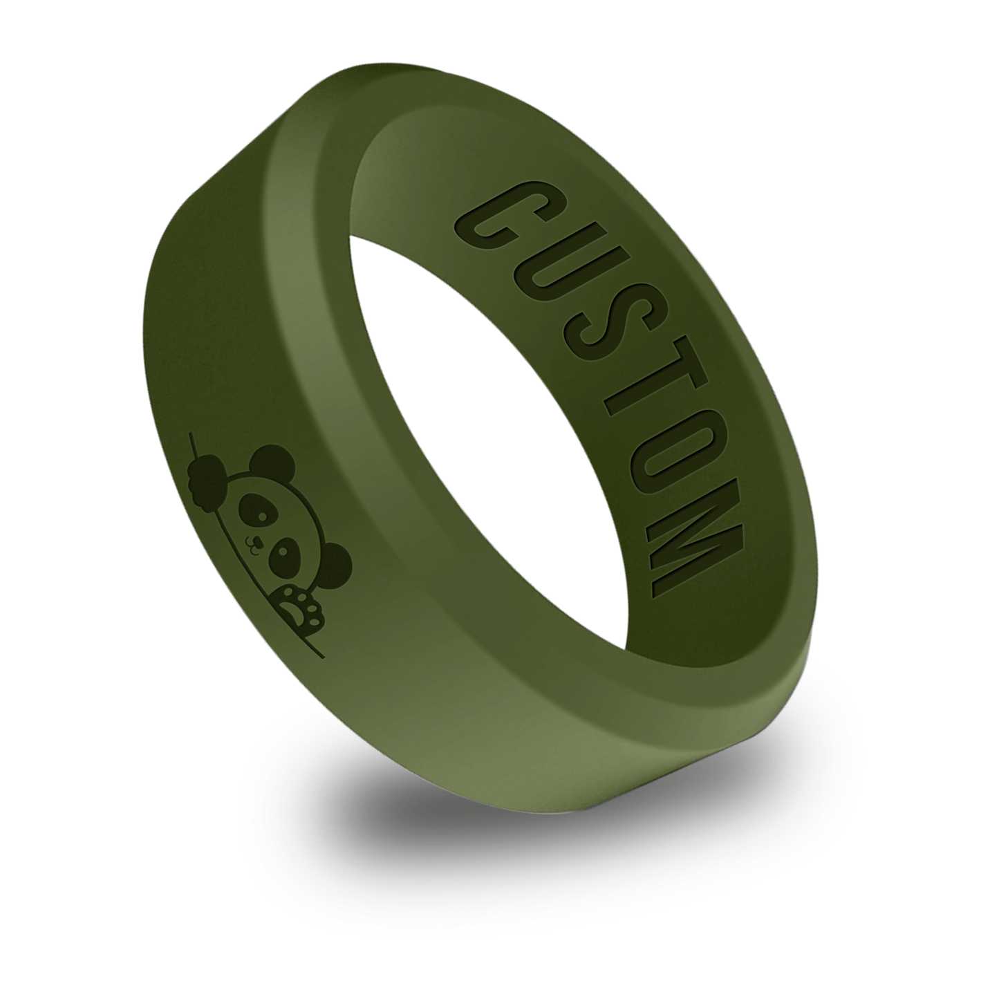 Cute Panda Animal Personalized Silicone Beveled Ring