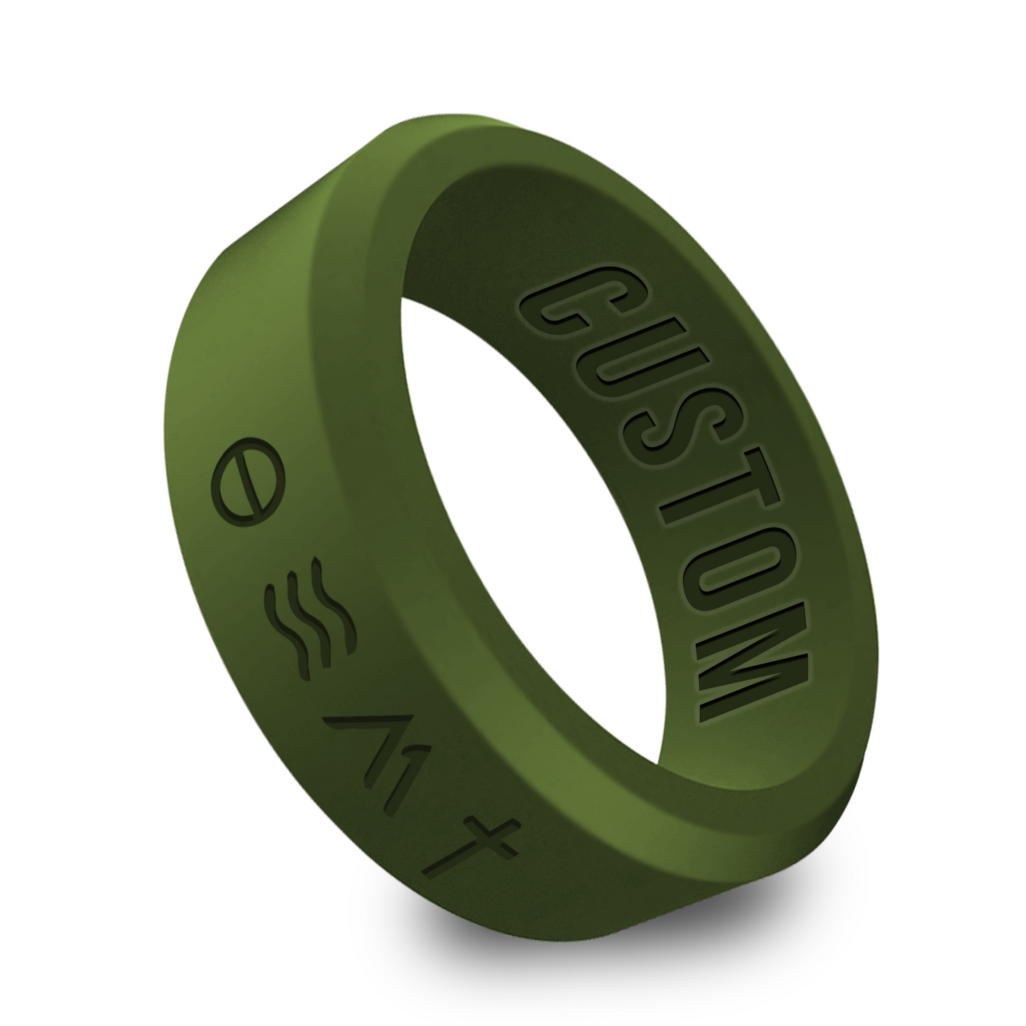 Religious Christian Symbols Personalized Silicone Beveled Ring