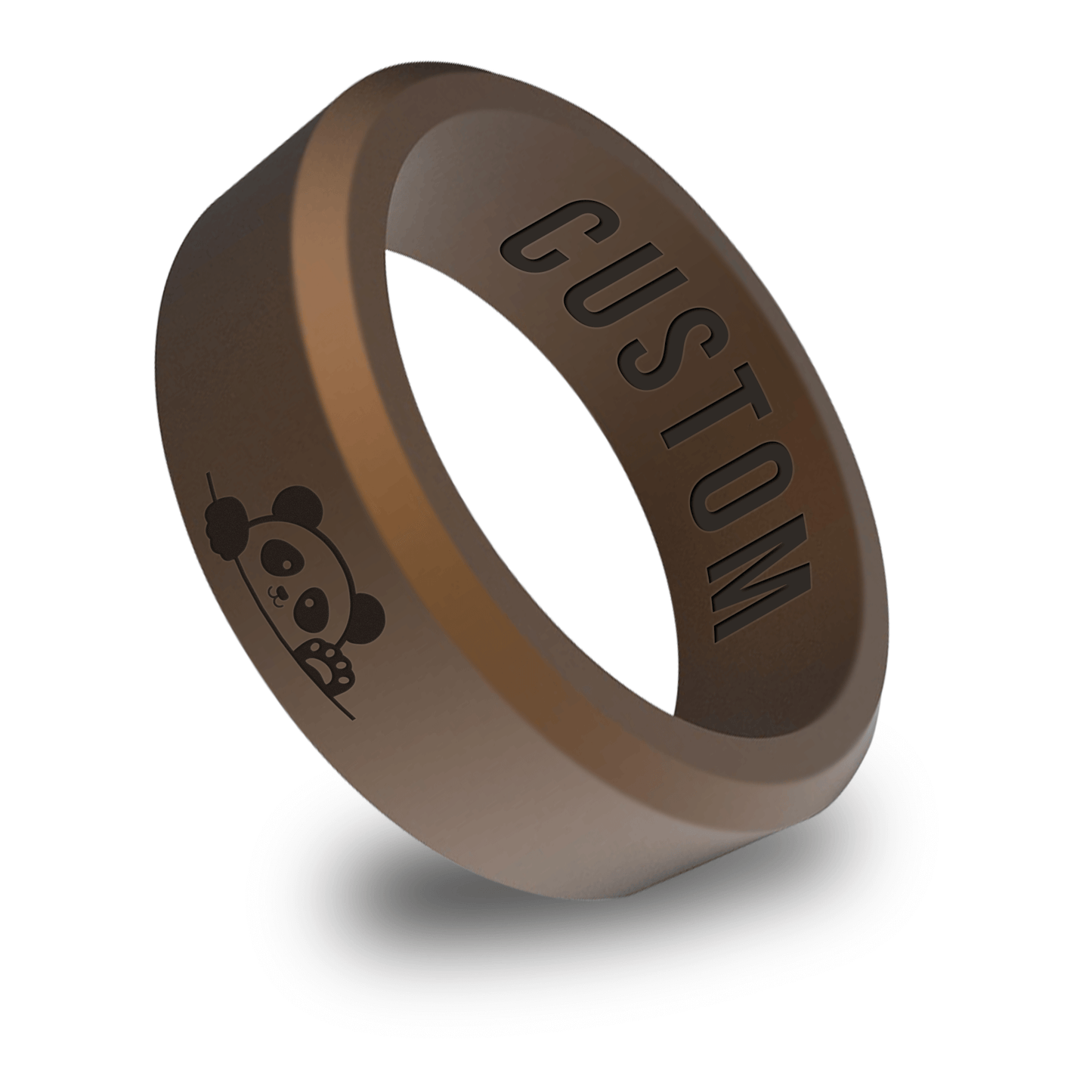 Cute Panda Animal Personalized Silicone Beveled Ring