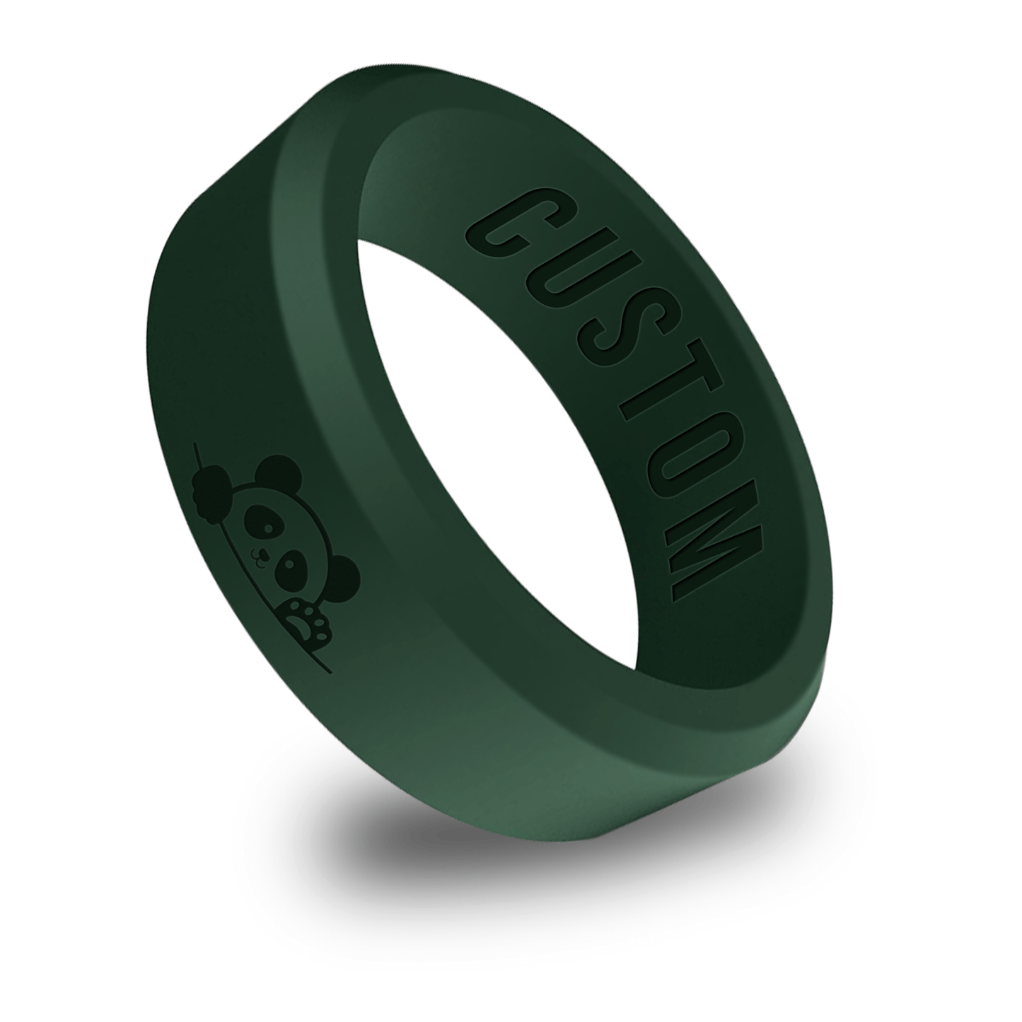 Cute Panda Animal Personalized Silicone Beveled Ring