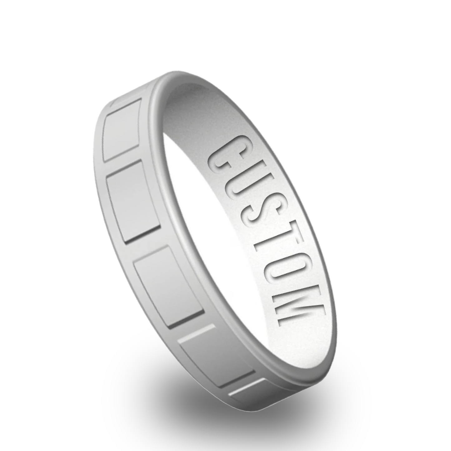 Personalized Square Silicone Engraved Ring