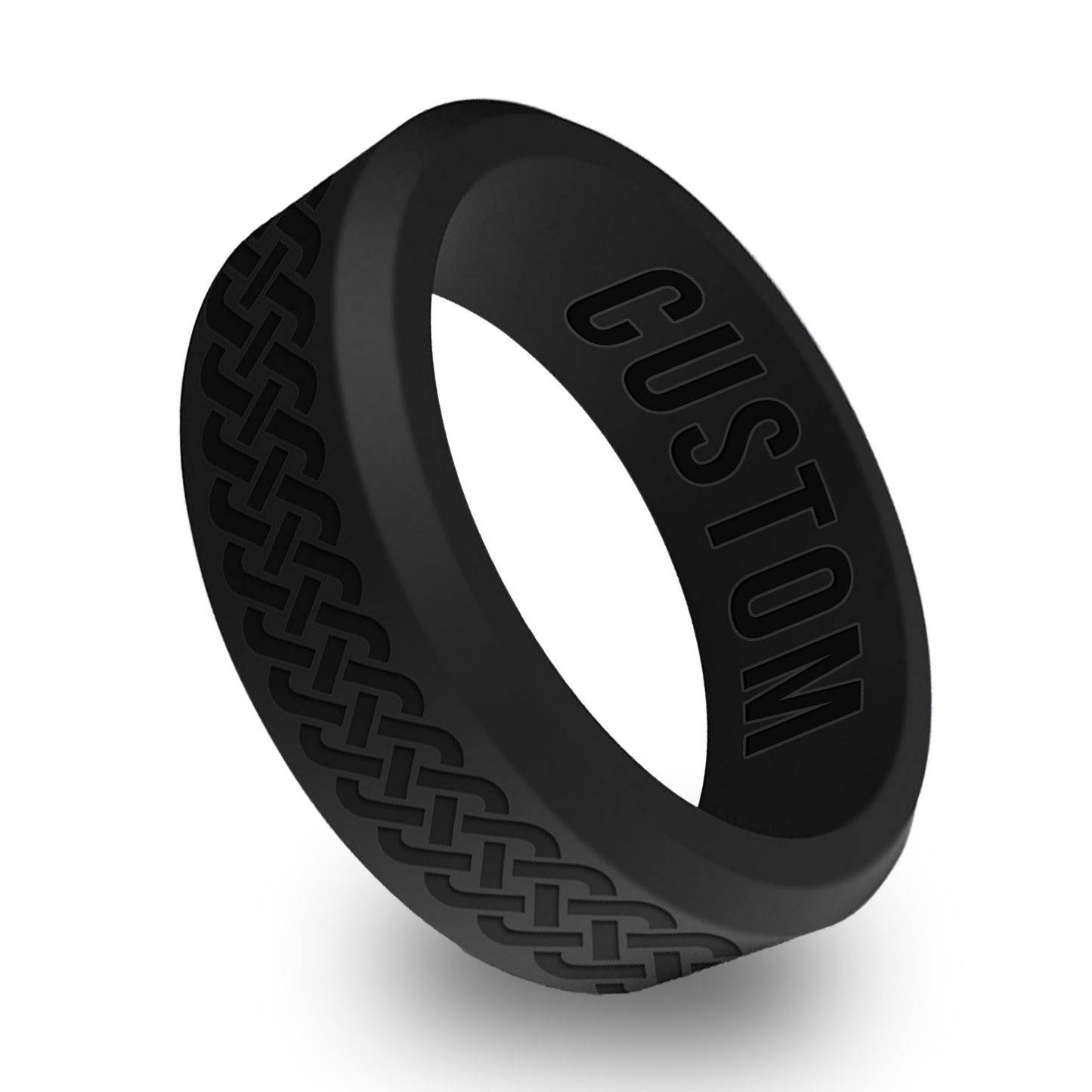 Celtic Personalized Silicone Beveled Ring