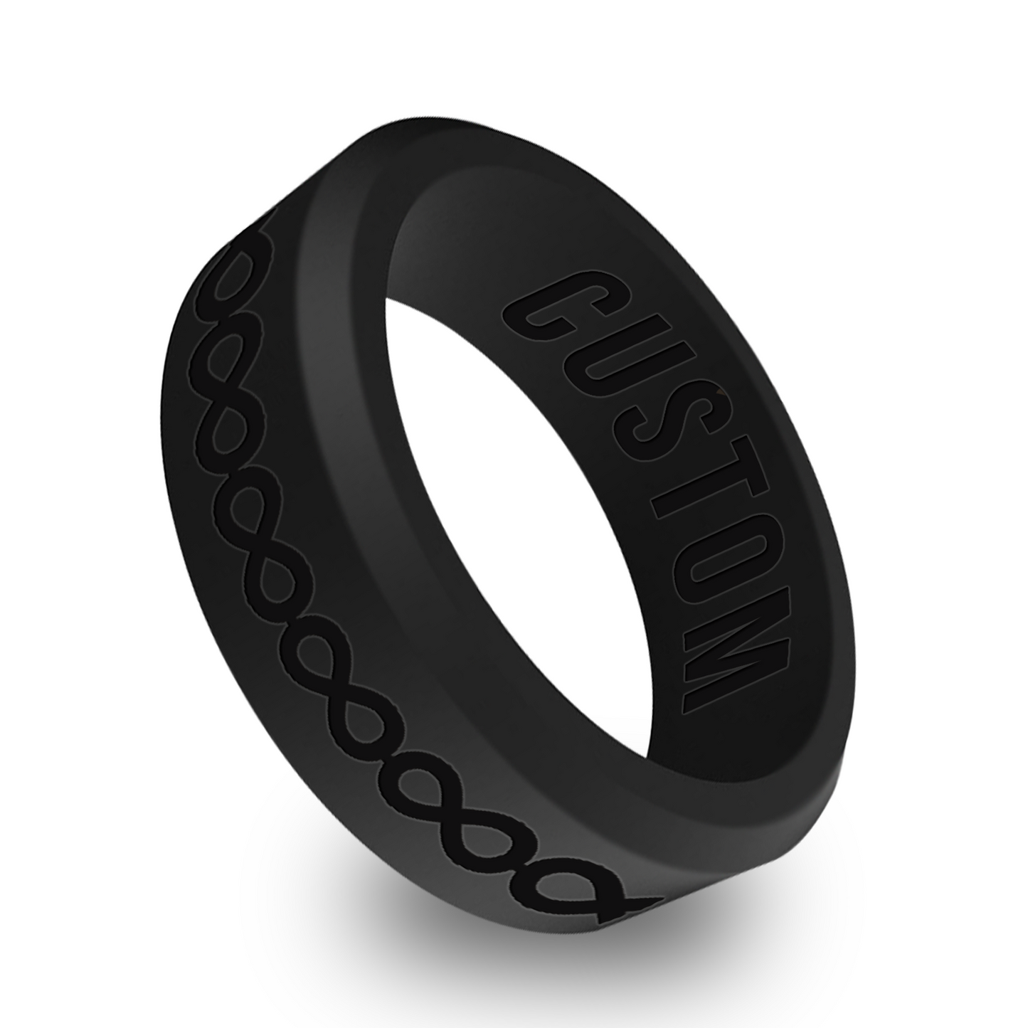 Infinity Symbol Personalized Silicone Beveled Ring
